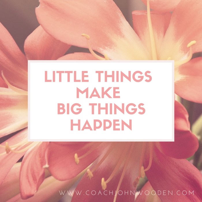 Little Things Make Big things happen